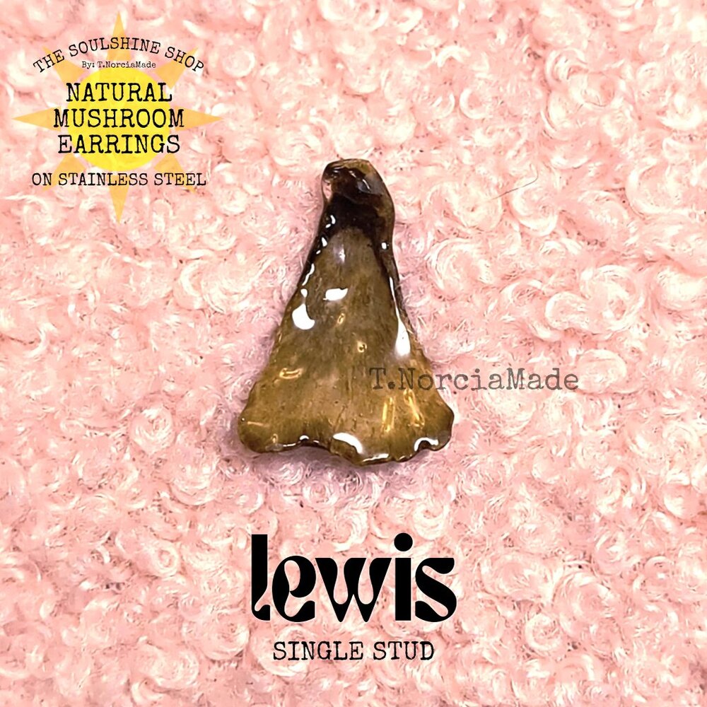 Lewis Natural Mushroom Single Stud Earring